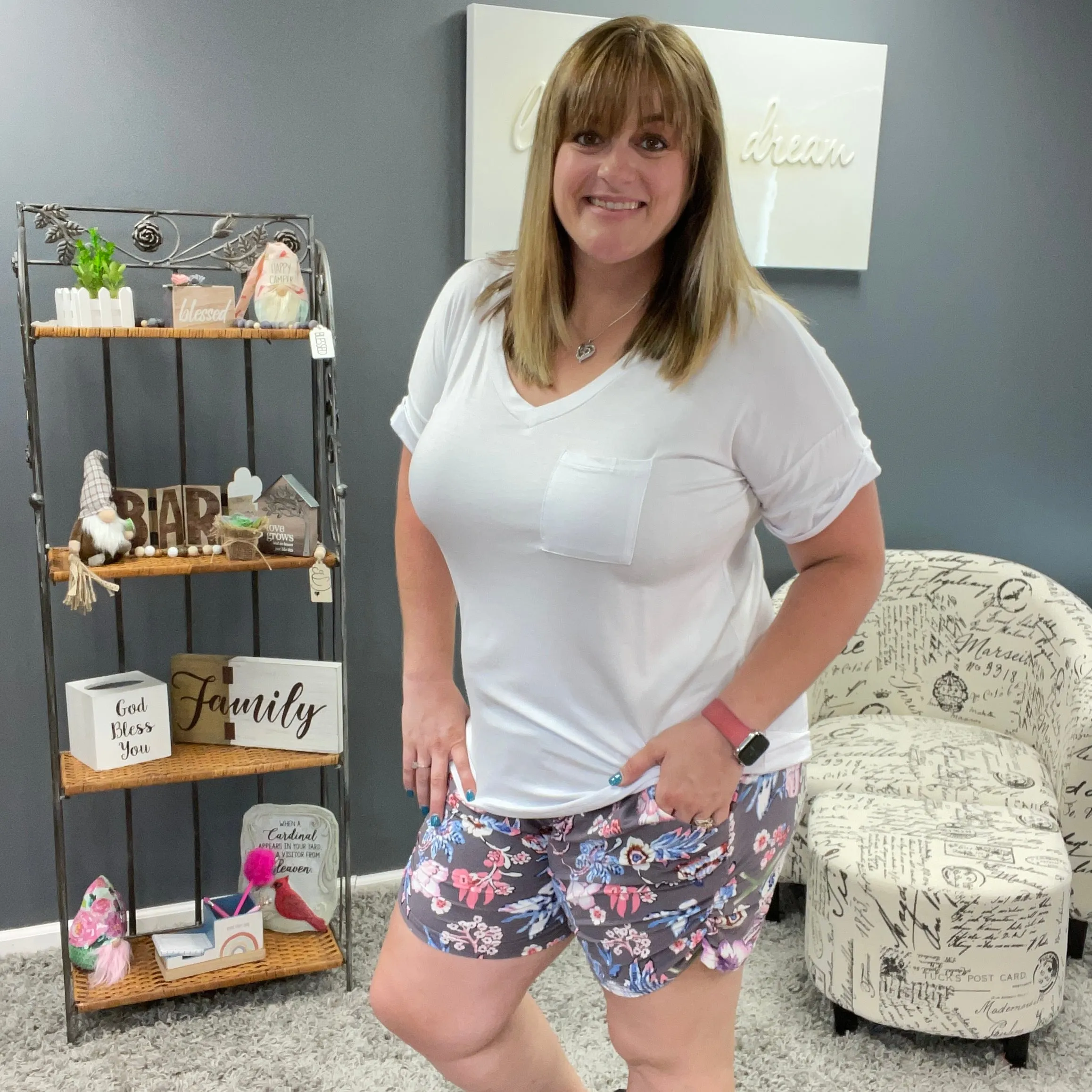 Purple Floral Harem Shorts