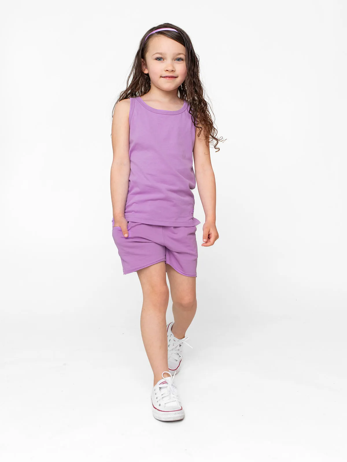 Raw Edge Harem Short - Electric Lilac