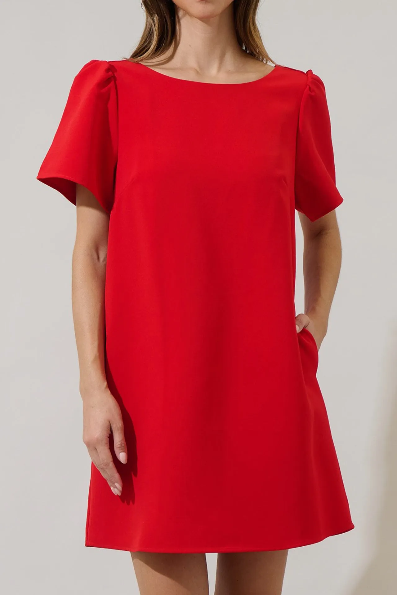 Red Bow Shift Dress