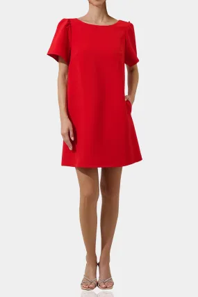 Red Bow Shift Dress