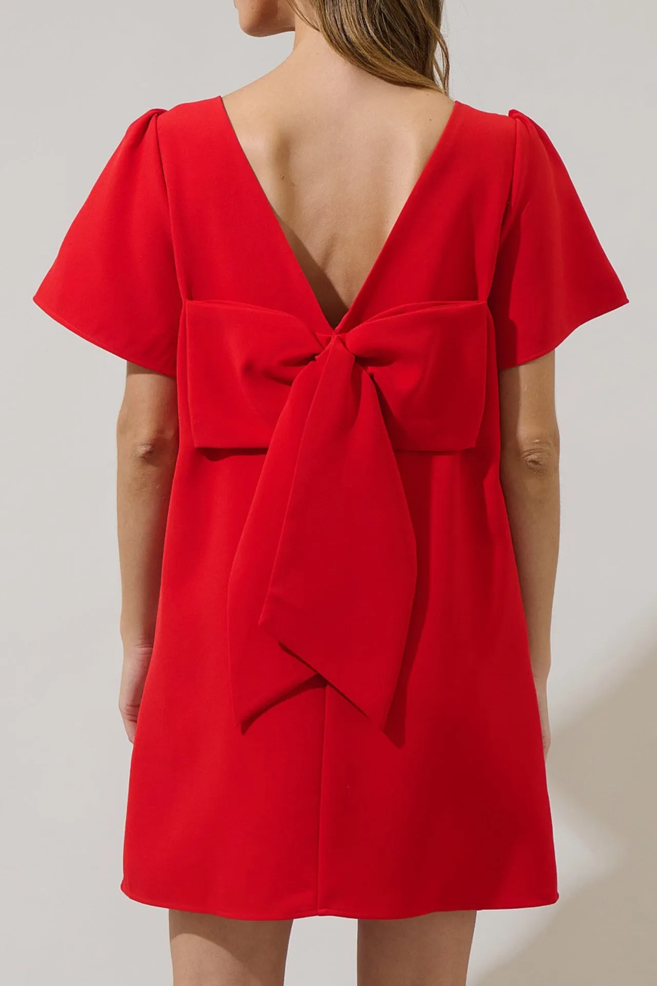 Red Bow Shift Dress