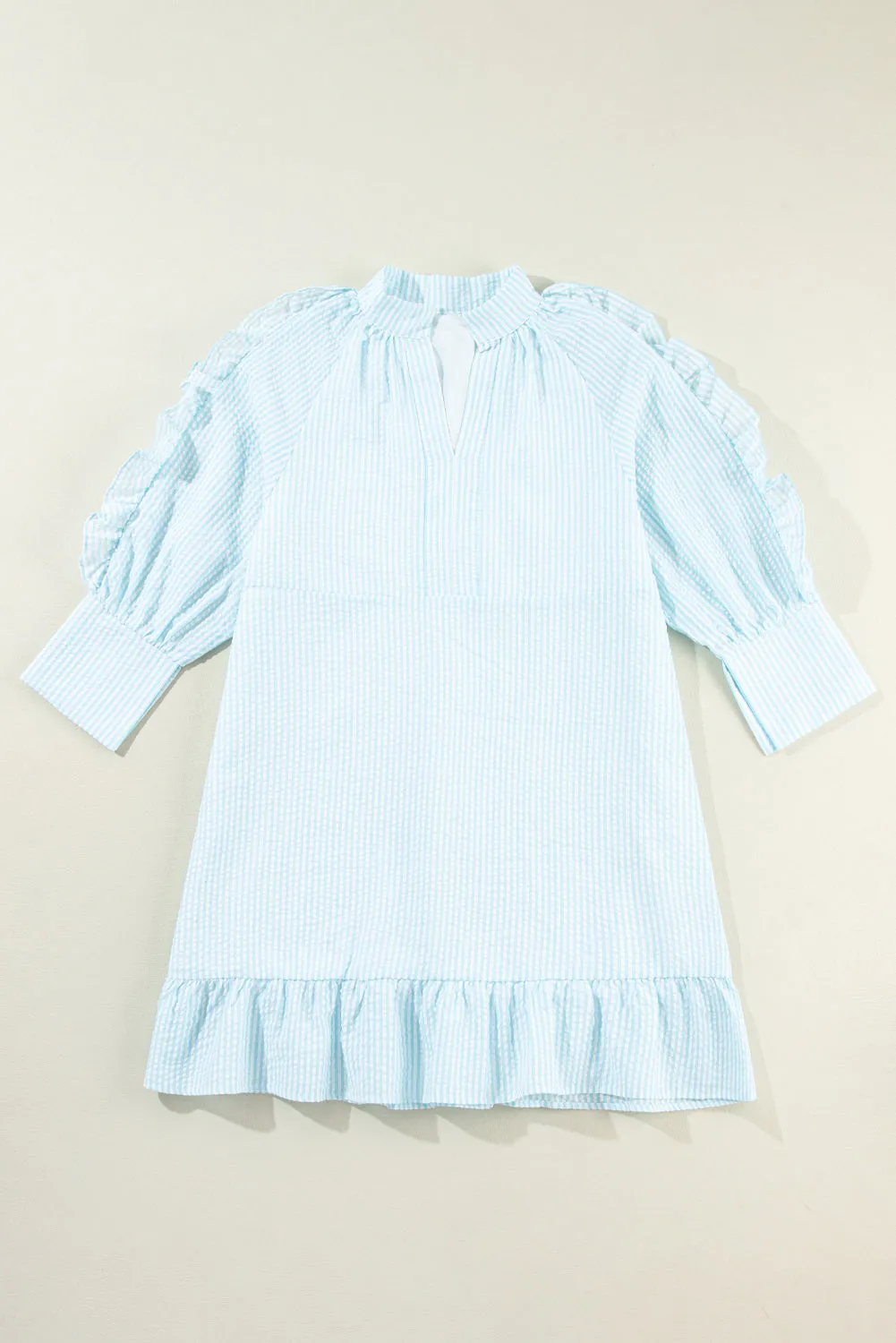 Ruffled Puff Sleeve Mini Dress