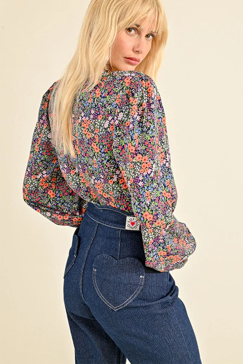 Scalloped High Waisted Denim Jeans