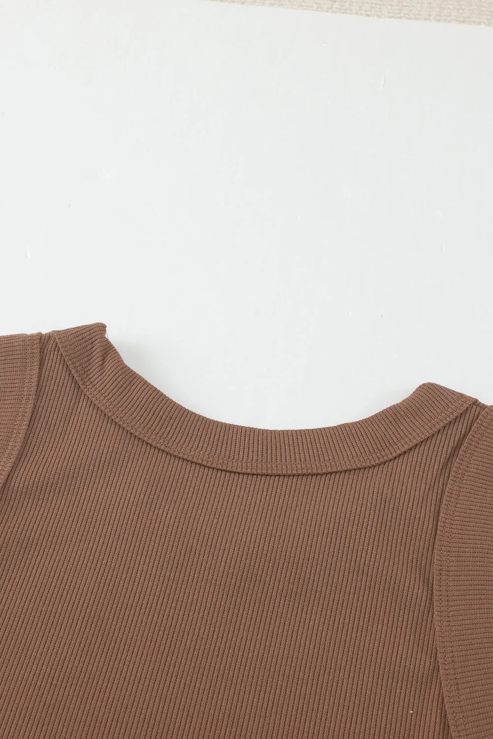 Solid White/Black/Gray/Khaki Round Neck Ribbed Tank Top