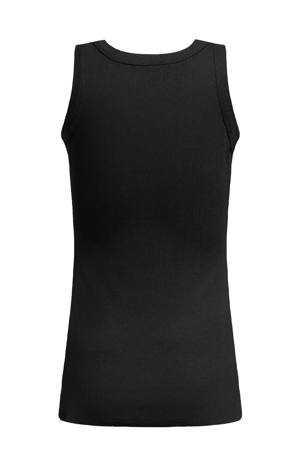Solid White/Black/Gray/Khaki Round Neck Ribbed Tank Top
