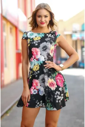 Spring Floral Mini Party Dress