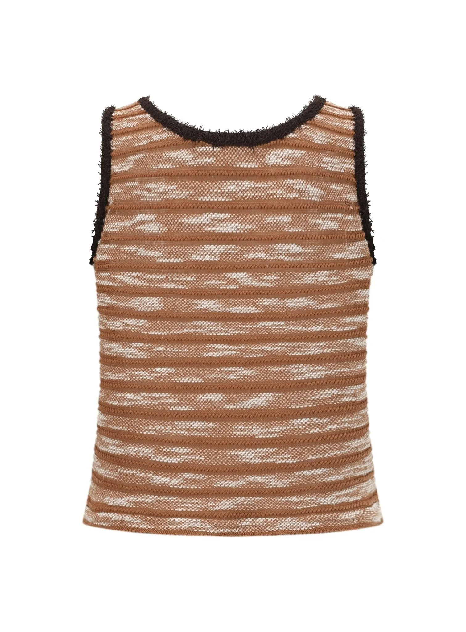 Stripe Asymmetrical Knitted Top in Brown