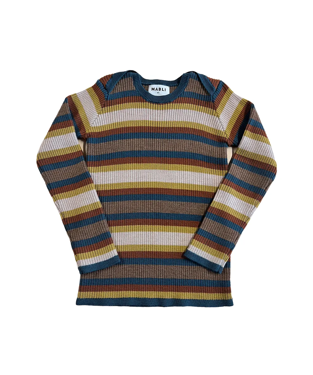 Sylfaen Skinny Rib - Azurite Blue Stripe