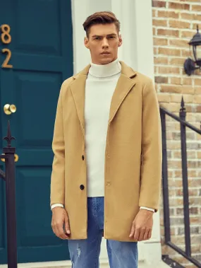 Through Lapel Collar Coat in Camel