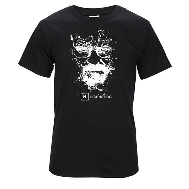 Top Quality Cotton heisenberg funny men t shirt casual short sleeve breaking bad print mens T-shirt Fashion cool T shirt for men