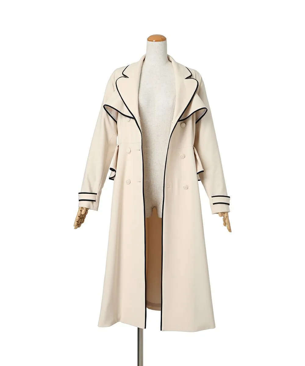 Trench coat with piping / an another angelus [53BD03j001].