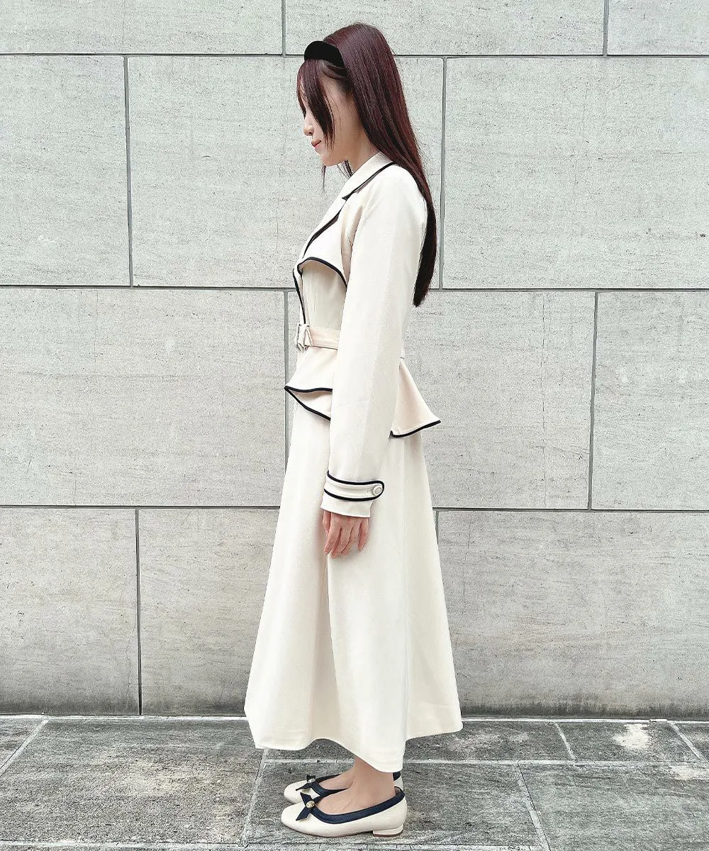 Trench coat with piping / an another angelus [53BD03j001].