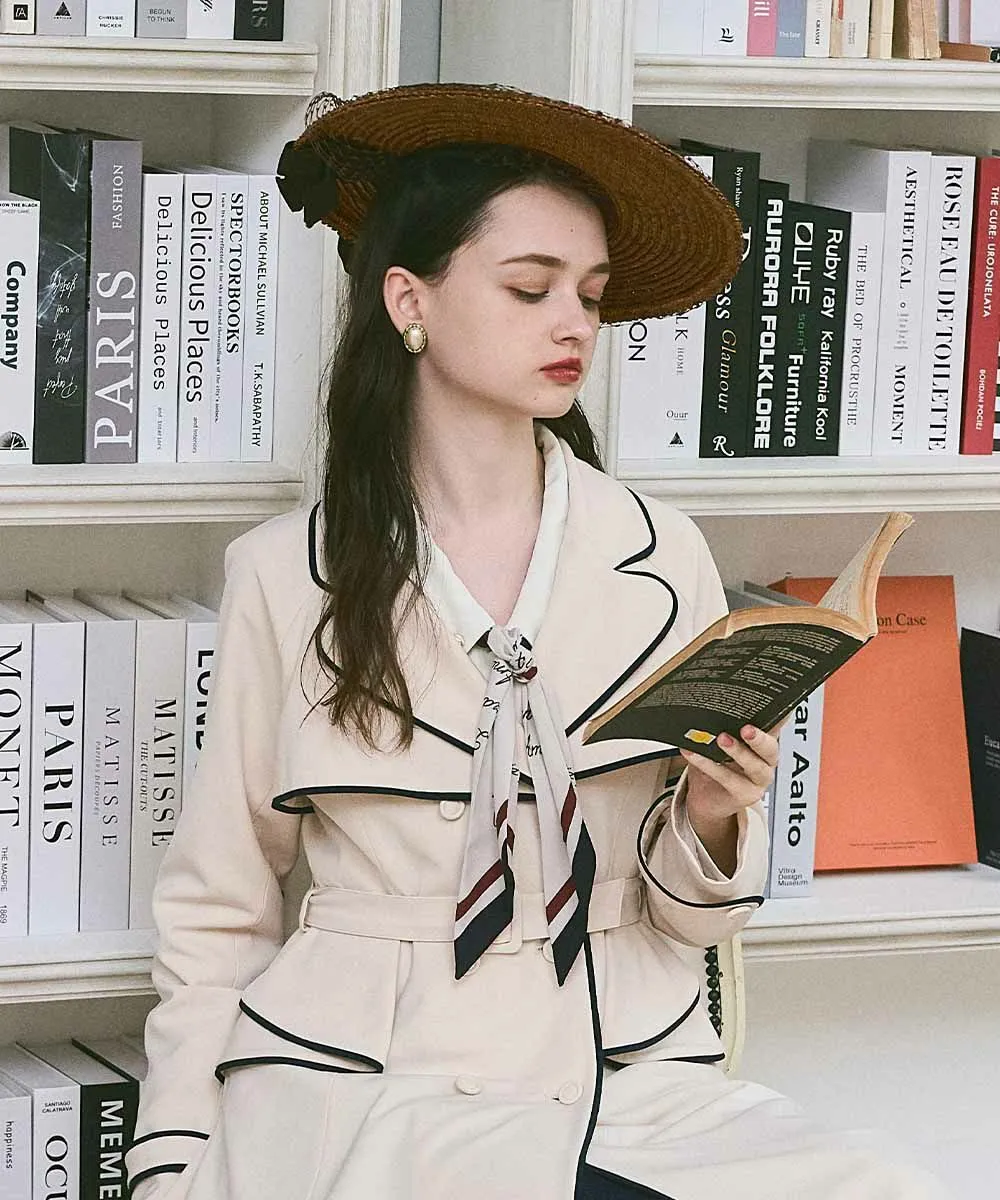 Trench coat with piping / an another angelus [53BD03j001].