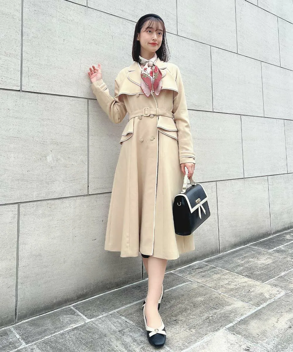 Trench coat with piping / an another angelus [53BD03j001].