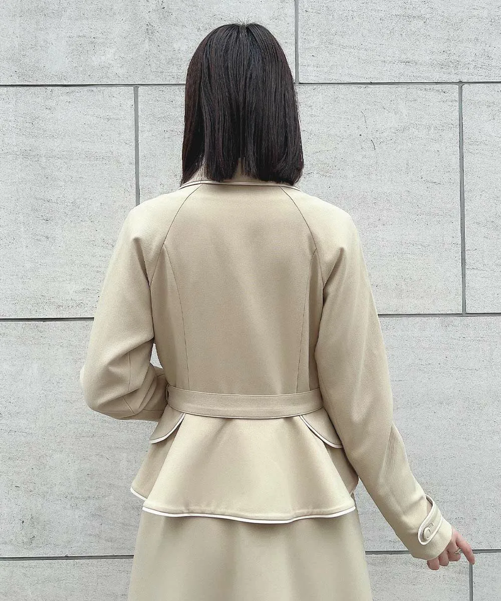 Trench coat with piping / an another angelus [53BD03j001].