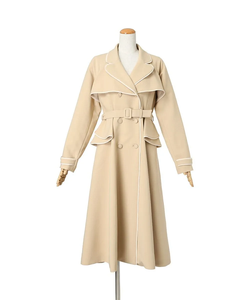 Trench coat with piping / an another angelus [53BD03j001].