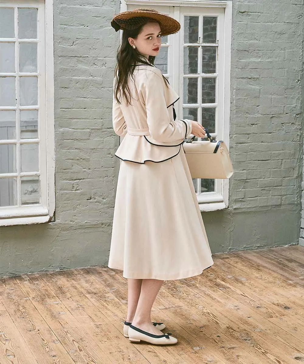Trench coat with piping / an another angelus [53BD03j001].