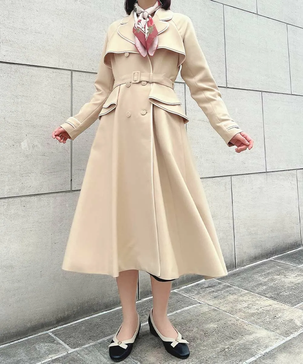 Trench coat with piping / an another angelus [53BD03j001].