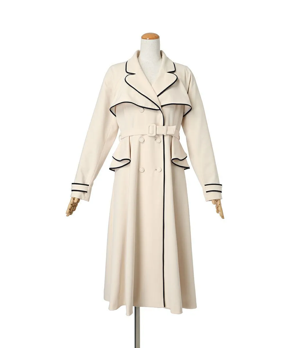 Trench coat with piping / an another angelus [53BD03j001].