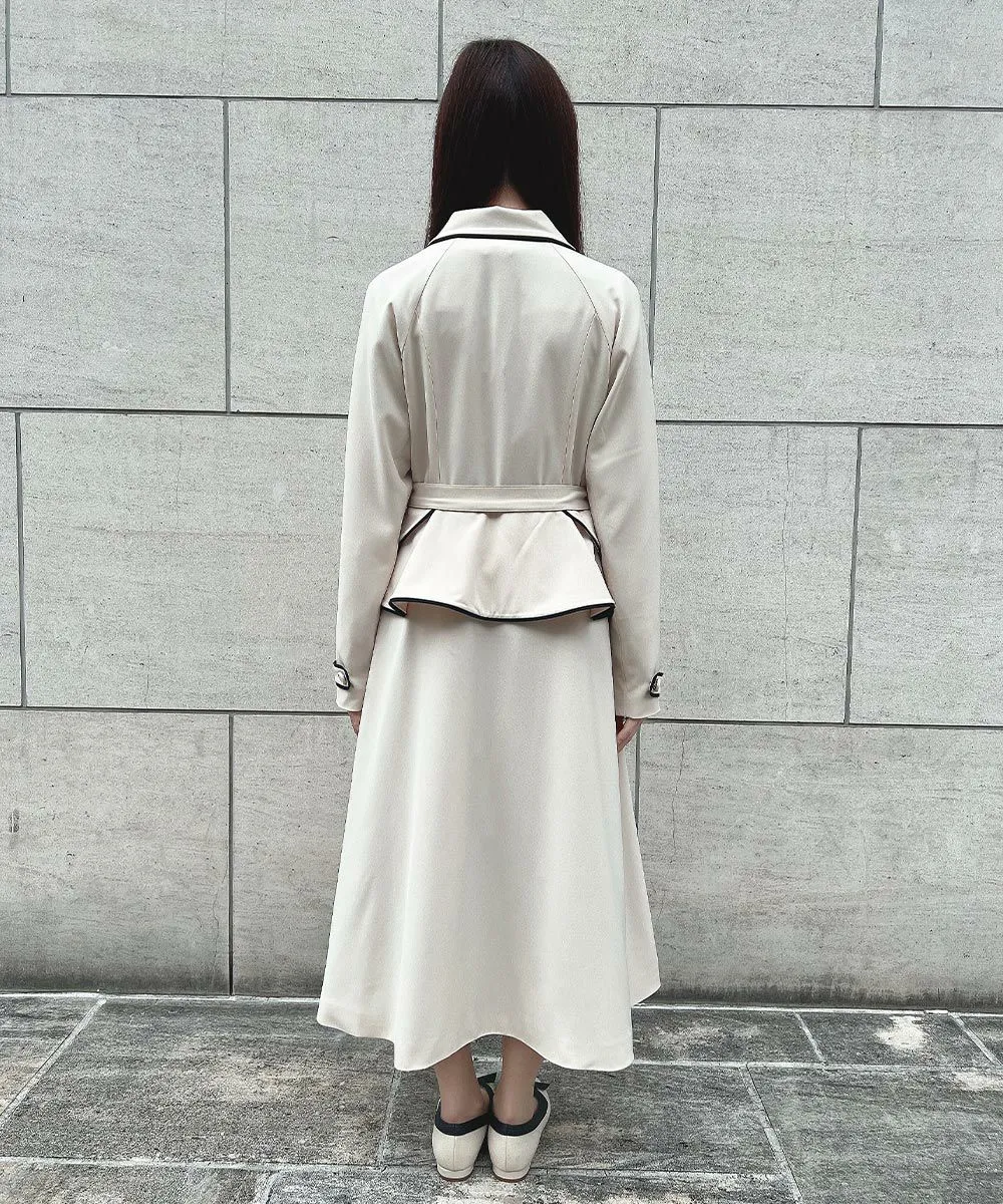 Trench coat with piping / an another angelus [53BD03j001].
