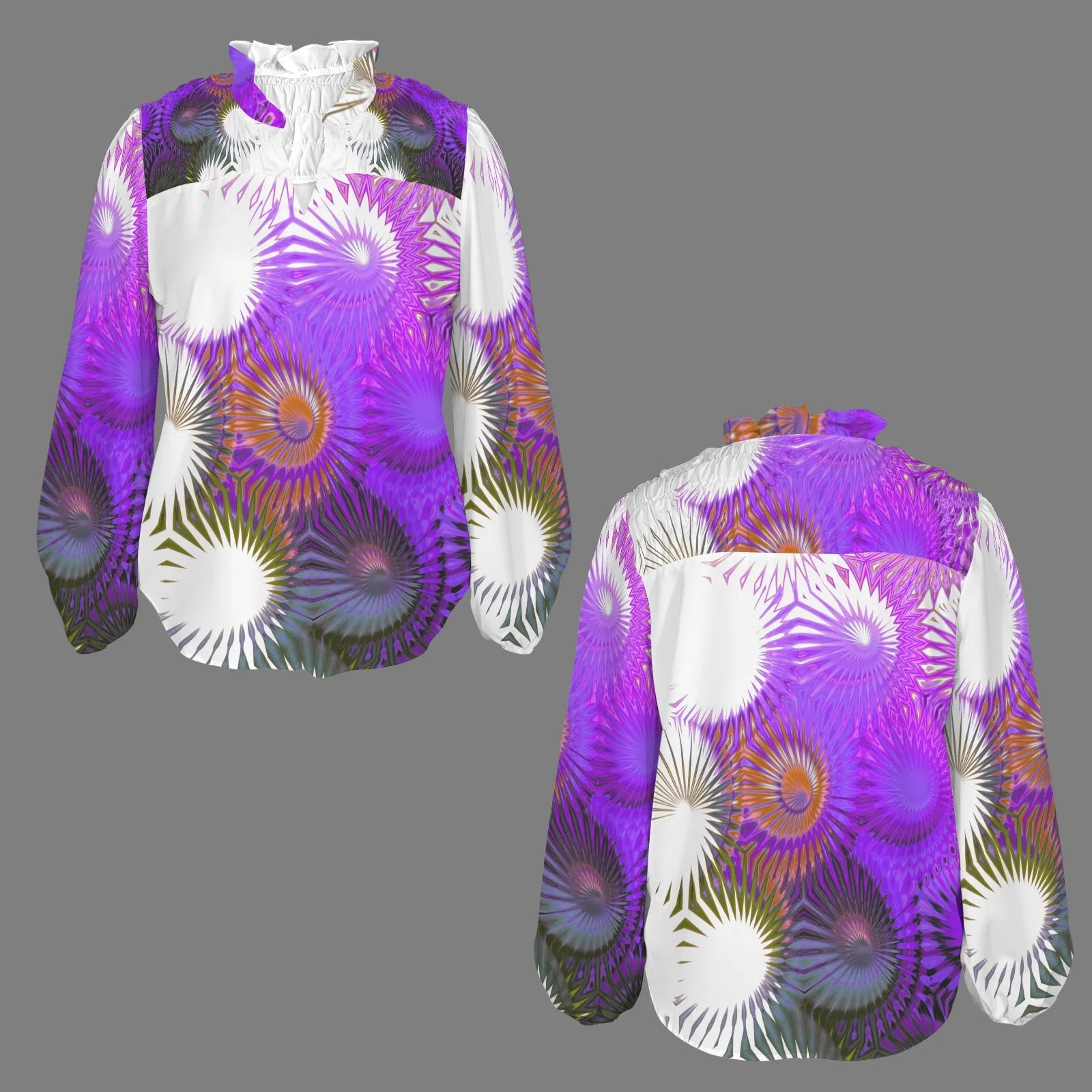 V Neck Long Sleeve Blouse Bergamot