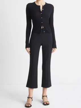 Vince Mid-Rise Pintuck Crop Flare Pant in Coastal Blue