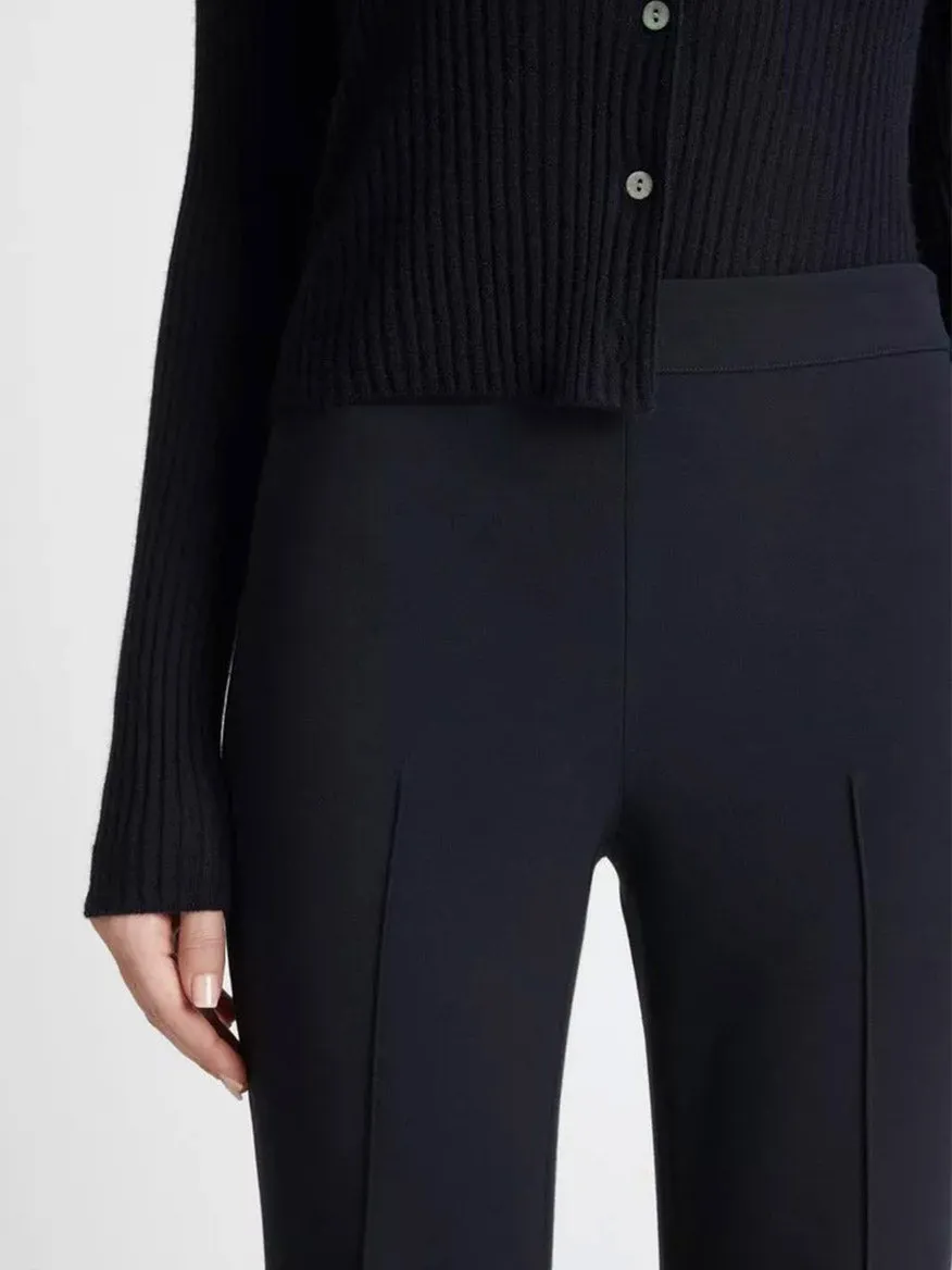 Vince Mid-Rise Pintuck Crop Flare Pant in Coastal Blue