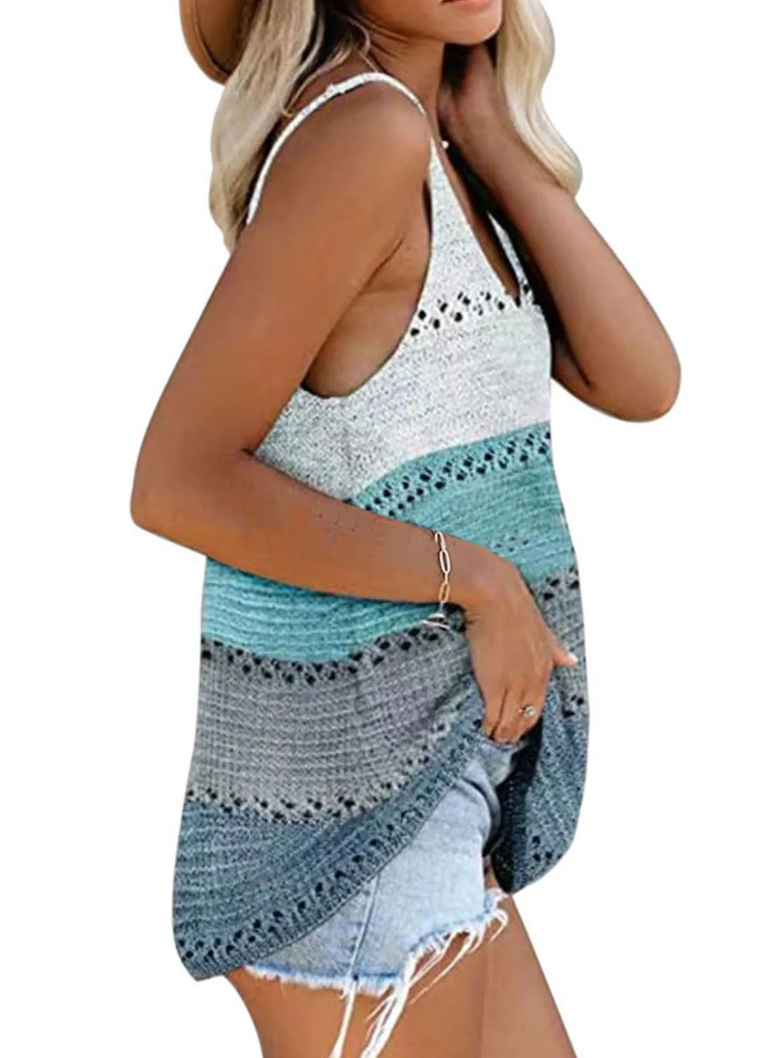 Women's Tank Tops Color Block Tank Tops