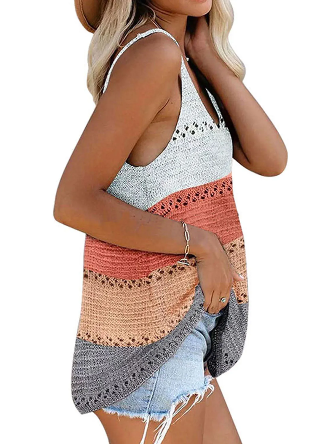 Women's Tank Tops Color Block Tank Tops
