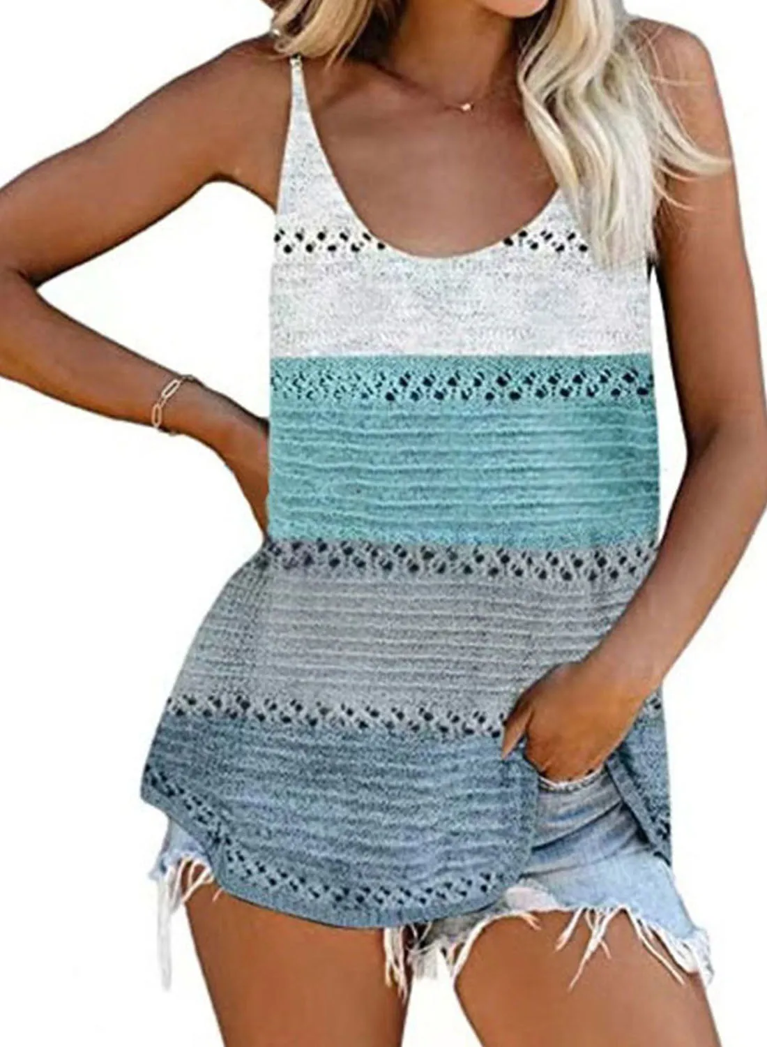 Women's Tank Tops Color Block Tank Tops