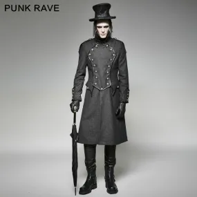 Y-704 Vintage Long Gothic Trench Coats For Men